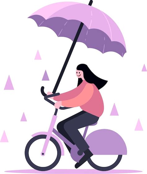 Premium Vector Hand Drawn Beautiful Woman Riding A Bicycle And