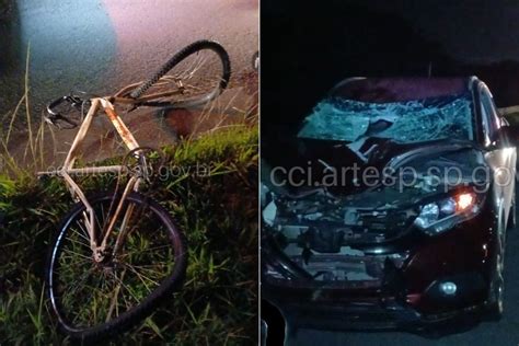 Ciclista morre após colidir carro e ser arremessado por quase 40