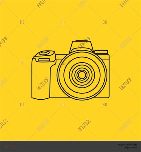 Line Art Dslr Camera Vector & Photo (Free Trial) | Bigstock