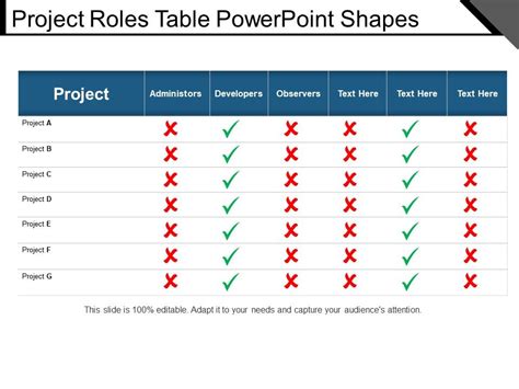 Project Roles Table Powerpoint Shapes Presentation Powerpoint Images