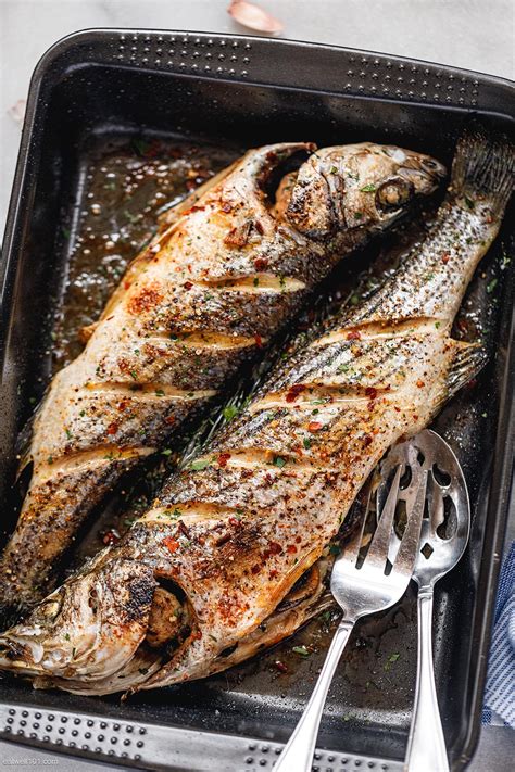 Grilled Stuffed Sea Bass Recipe With Garlic Mushrooms Grilled Sea Bass Recipe — Eatwell101