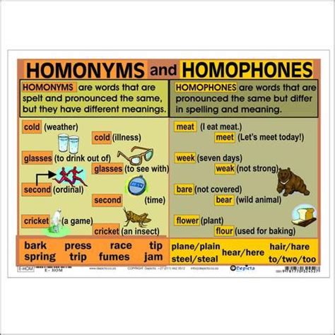 Homonyms And Homophones Depicta Homophones Homonyms Teaching