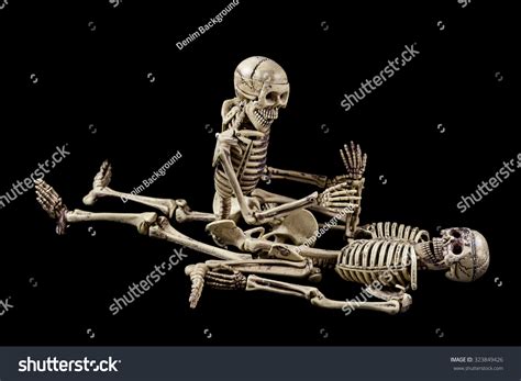 Halloween Sexskeletons Having Sex On Black Stock Photo 323849426