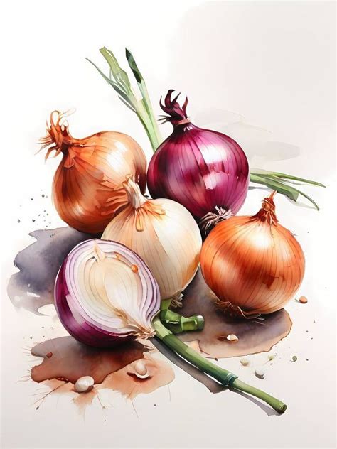 Layers Of Flavor Onions Cool Kitchen Prints Dining Room Art Digital