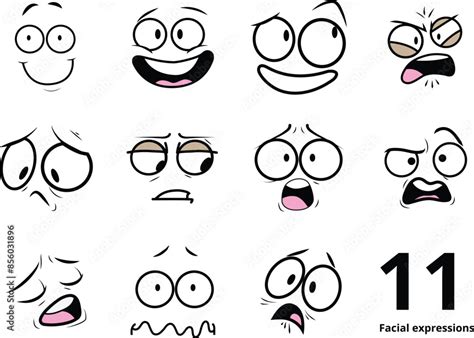 essential facial expressions  dynamic character design stock