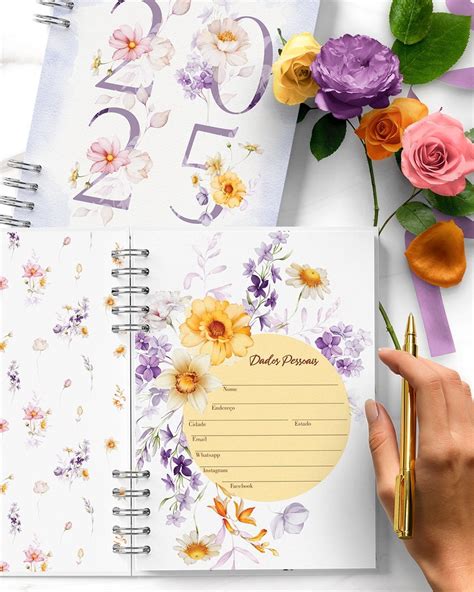 Agenda Dias Por P Gina Floral Encanto Arquivo Digital