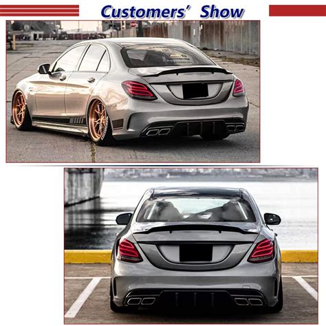 JC SPORTLINE Carbon Fiber Trunk Spoiler For Mercedes Benz W205 Sedan