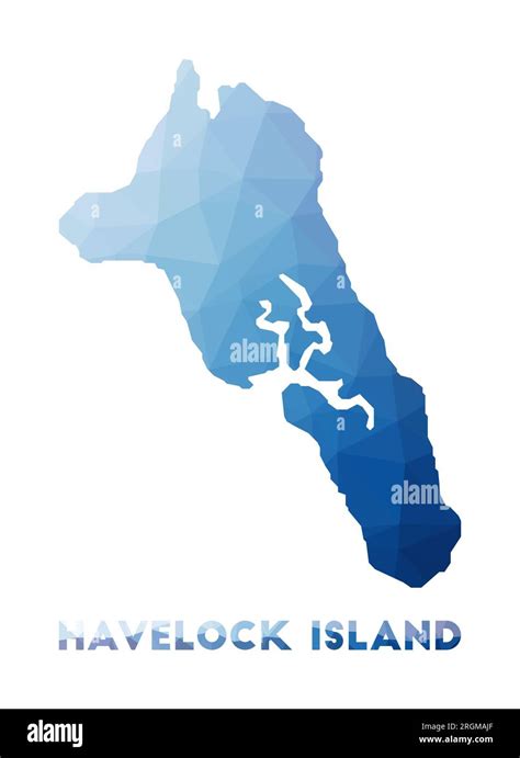 Low poly map of Havelock Island. Havelock Island polygonal map ...