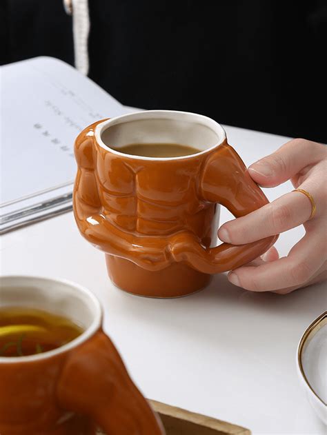 1 pieza Taza gracioso músculo cerámico para entusiastas personalizado