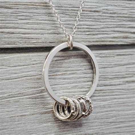 Linked Circles Necklace Sterling Silver Interlocking Circles Etsy