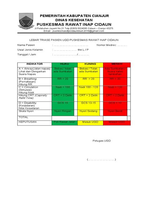 Form Triase Pdf