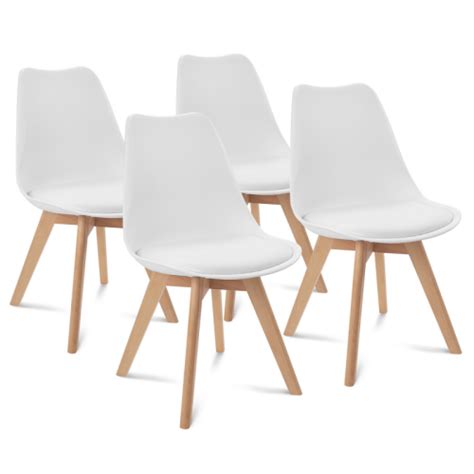 Idmarket Lot de 4 chaises scandinaves SARA blanches pour salle à