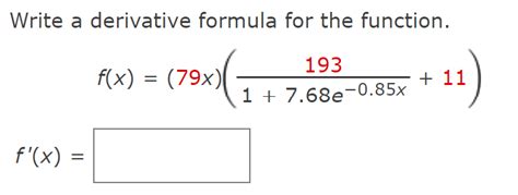 Solved Write a derivative formula for the function. f(x) = | Chegg.com