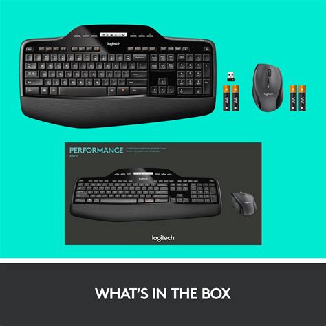 Logitech MK710 Full-size Wireless Keyboard and Mouse Bundle for Windows ...