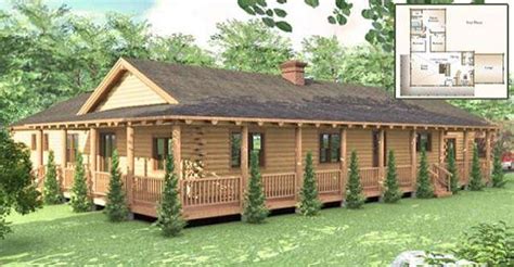 Cozy One Floor Log Home Providing “life Without Stairs” With A Twisted Porch Adorable Living