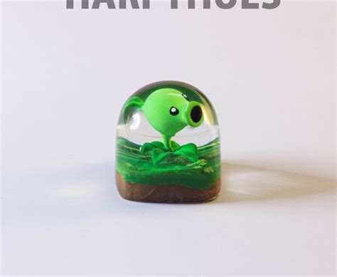 Peashooter Keycap Epoxy Resin Keycaps Plants Vs Zombies Artisan