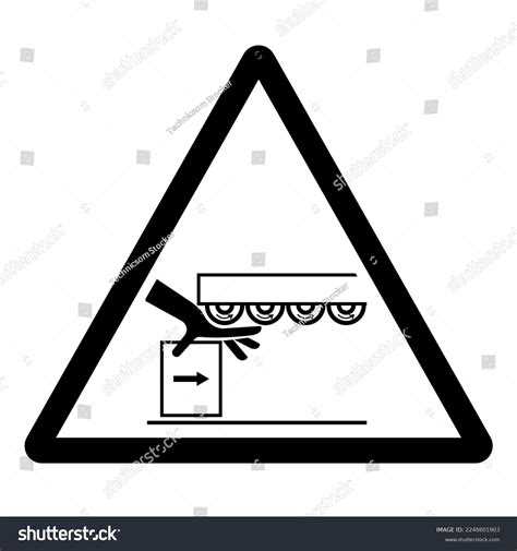 Warning Drawing Hand Crush Hazard Symbol Stock Vector Royalty Free