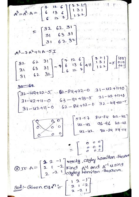 SOLUTION: Cayley hamilton theorem - Studypool