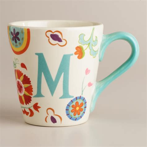 M Monogram Mug Fancy Letters Bright Artwork Mugs