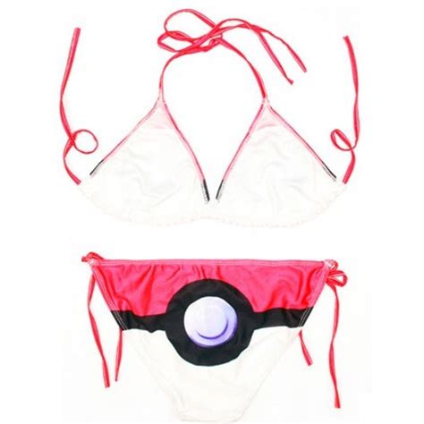 Pink Fushia Pokemon Cartoons Two Piece Sexy Bikini Swimwear