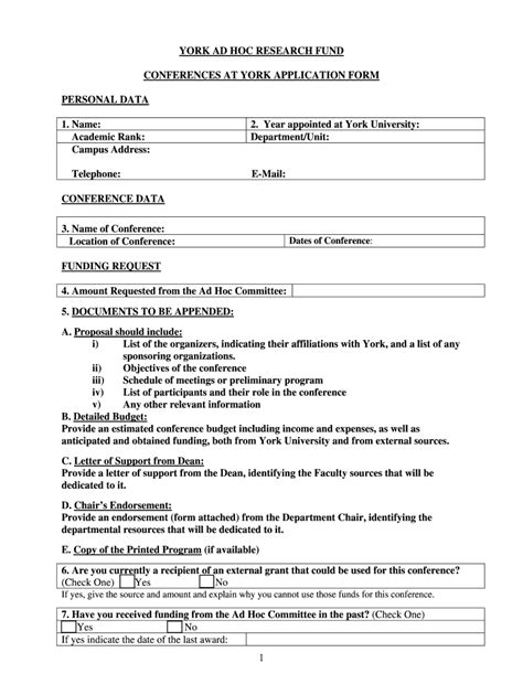 Fillable Online Yorku Application Form York University Fax Email