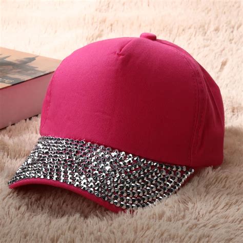 Fashion Women Caps Brand Design Women Rhinestone Cotton Baseball Cap ...