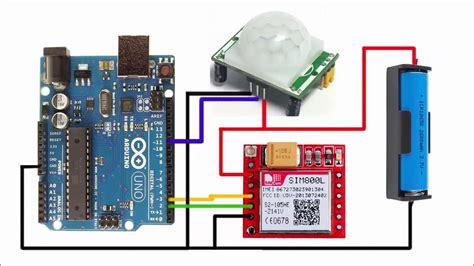 Sim800l Gsm Home Security Using Arduino Pir Motion Sensor Alarm Youtube