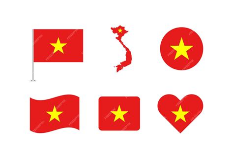 Premium Vector Set Of Vietnam Flags Collection