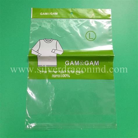 Clear Opp Packaging Bag For T Shirt Packing With Hanging Hole And Self