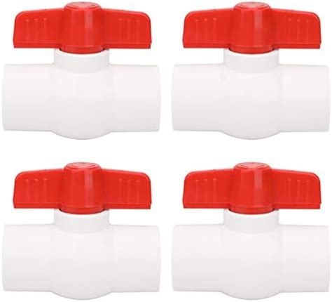 6Pcs 1 2 PVC Ball Valve Water Pipe Shut Off Valve Socket With Red T