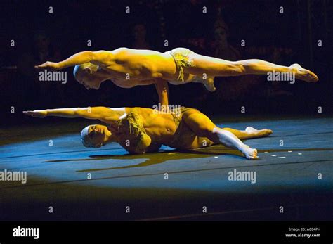 Circus Performers Doing Hand Balance Stock Photo Alamy