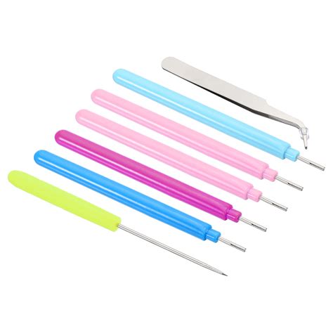 Uxcell Paper Strip Quilling Tool Set Slotted Needle Pens Tweezer Awl