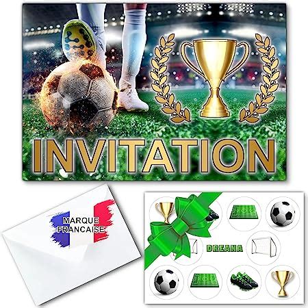 EVTI 10 Invitation Anniversaire Football Carte Invitation Foot En