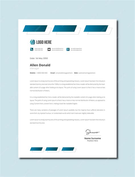 premium vector modern vector letterhead designs   professional