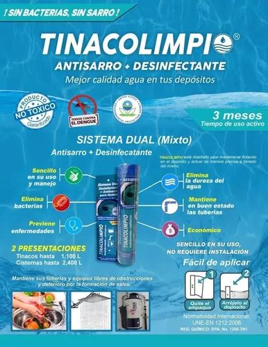 Dispo P Cisterna Dual Antisarro Desinfectante Tinaco Limpio Meses