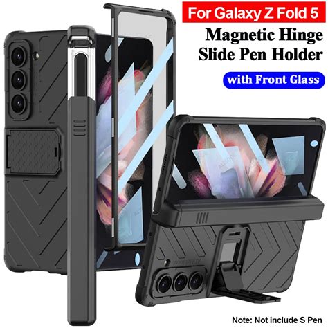 Dobradi A Magn Tica Slide Pen Slot Case Para Samsung Galaxy Z Fold