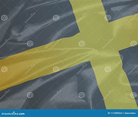 Silk Flag of Saint David stock vector. Illustration of black - 117289924