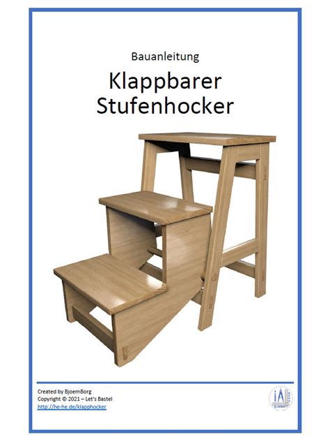 Klappbarer Stufenhocker DIY Bauanleitung Bauplan Etsy De