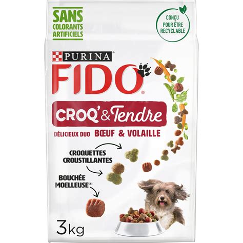 FIDO Croq Tendre Croquettes Moelleuses Au Boeuf Pour Chien 3kg Pas