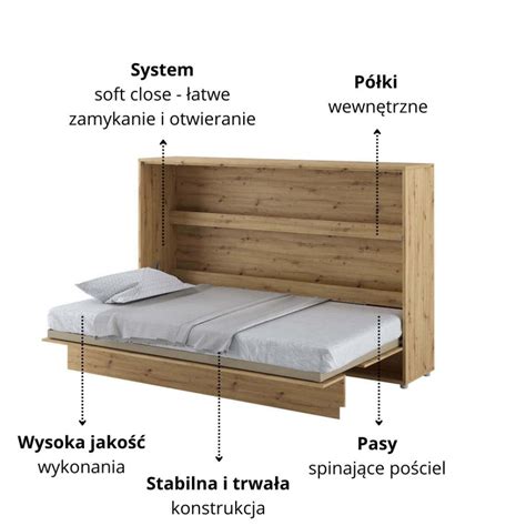 Półkotapczan Poziomy BED CONCEPT BC 05 120X200 Dąb Artisan Lenart