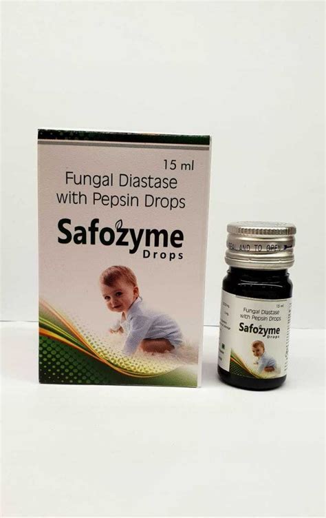 Safozyme Fungal Diastase With Pepsin Drops Pack Size 15 Ml Packaging