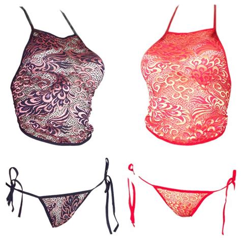 Jual B B Bikini Bra Set Halterneck Panties Ikat Samping Di