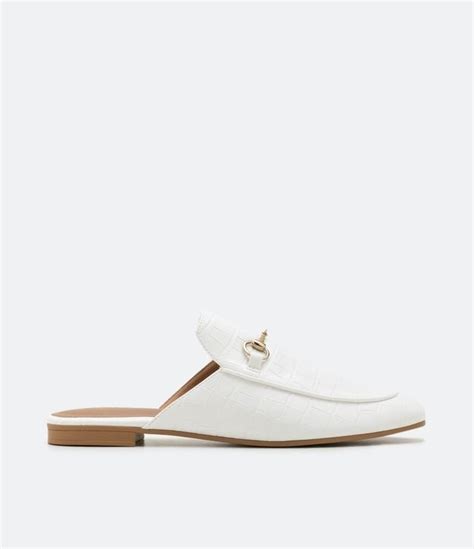 Sapatilha Mule Brid O E Textura Croco Off White