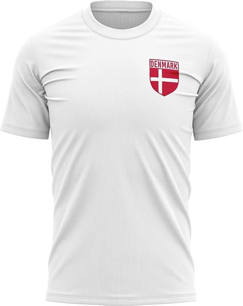 Dänemark Fußballtrikot Herren T Shirt mit Dänemark Flagge Fußball