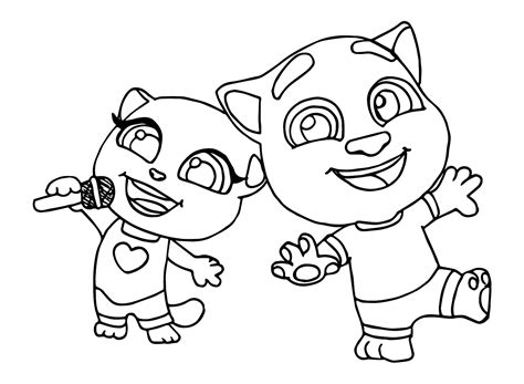 Talking Tom Happy Coloring Pages Talking Tom Coloring Pages Páginas