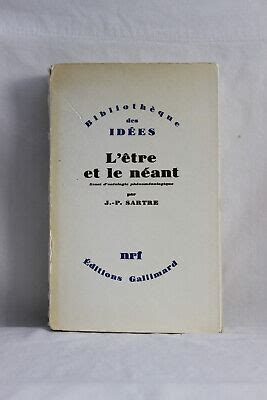 L être et le néant par Jean Paul Sartre Gallimard 1943 eBay