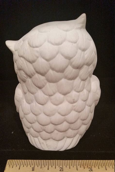 Unpainted Ceramic Cute Owl Unfinished Bisque Bird Ceramics Etsy