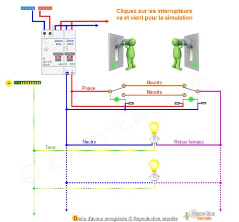 Sch Ma Et Branchement D Un Va Et Vient Avec Voyant Lumineux Permanent