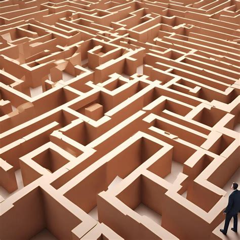 Premium Photo A Lone Figure In A Suit Navigating Through A Maze Of