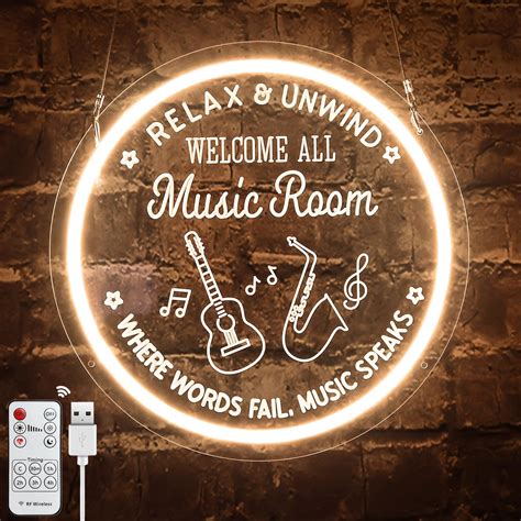 Amazon LUCUNSTAR Live Music Neon Signs Guitar Shape LED Signs